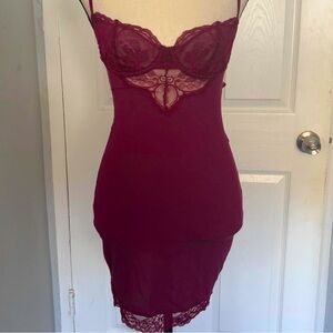Victoria secret burgundy slip on night dress!💃💃